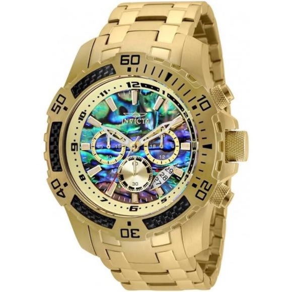 Men's Pro Diver Scuba Quartz Watch Gold 25094
